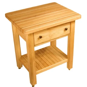 Saline Creek kitchen island in solid oak (view 3) — Bradley Brand Furniture